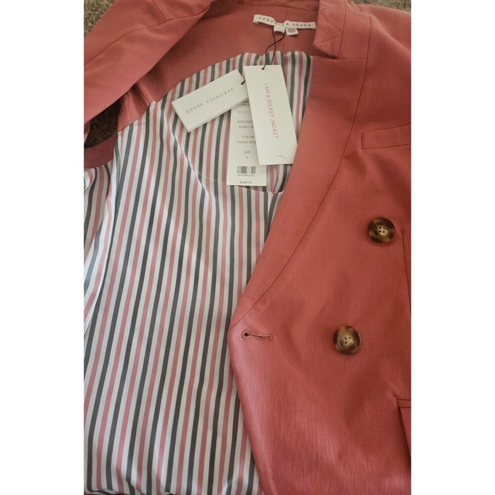 NWT Veronica Beard Amika Double Breasted Vest in Faded Rose Size 4 - Picture 7 of 8
